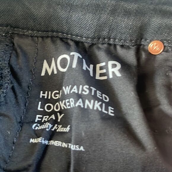 Mother Denim High Waisted Looker Ankle Fray Guilty Flash Jean Size 24 - Picture 7 of 10